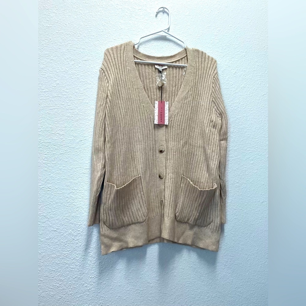 Andree by unit oatmeal cardigan 1x